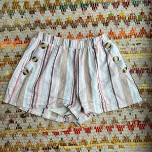 Altar’d State Linen Striped Shorts